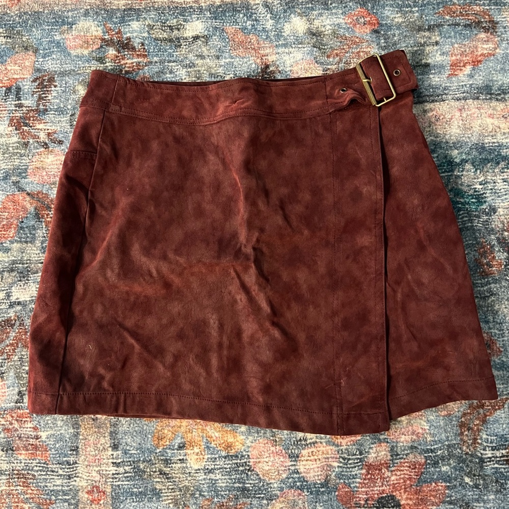Burgundy Suede Skirt